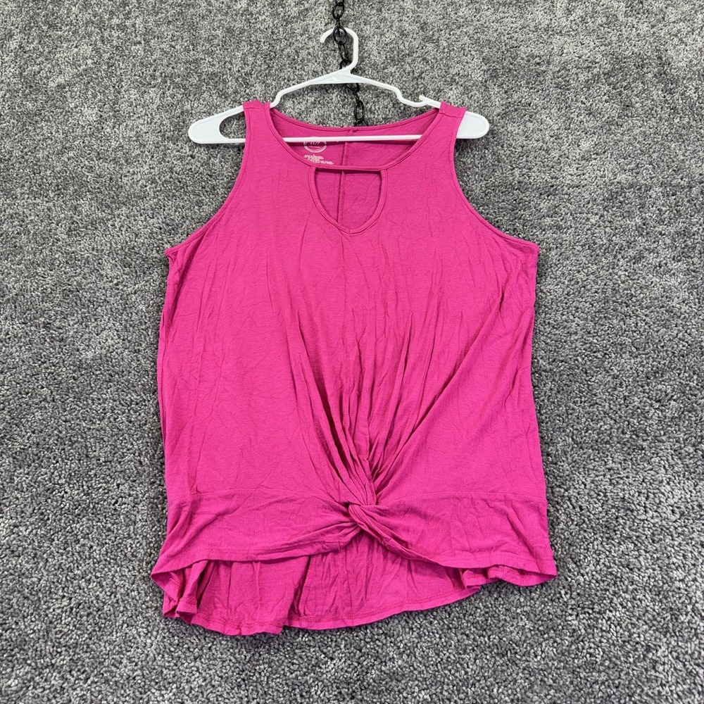 Maurices Tank Top Womens L Pink Keyhole Twist Knot Hem Jersey Summer Casual